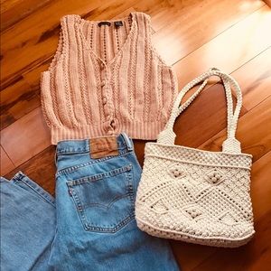 MODA Crocheted Cropped Top